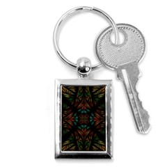 Fractal Fantasy Design Texture Key Chain (rectangle) by Wegoenart