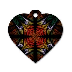 Ornament Decorative Floral Design Dog Tag Heart (one Side) by Wegoenart