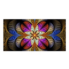 Fractal Flower Fantasy Pattern Satin Shawl by Wegoenart