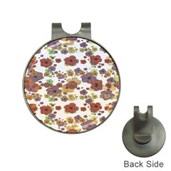 Multicolored Floral Collage Print Hat Clips With Golf Markers by dflcprintsclothing