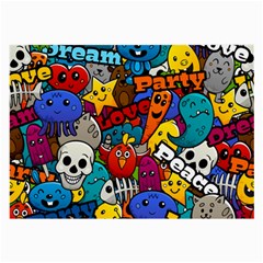 Graffiti Characters Seamless Pattern Large Glasses Cloth by Nexatart
