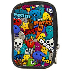 Graffiti Characters Seamless Pattern Compact Camera Leather Case by Nexatart