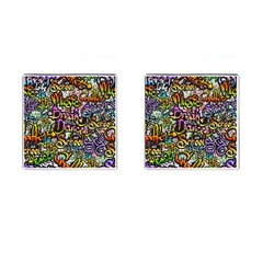 Graffiti Word Seamless Pattern Cufflinks (square) by Nexatart