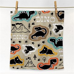 Seamless Pattern With Dinosaurs Silhouette Face Towel by Vaneshart