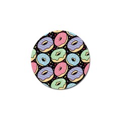 Colorful Donut Seamless Pattern On Black Vector Golf Ball Marker by Sobalvarro