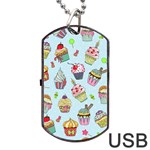 Cupcake Doodle Pattern Dog Tag USB Flash (Two Sides) Back