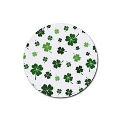 St Patricks Day Pattern Rubber Coaster (round)  by Valentinaart