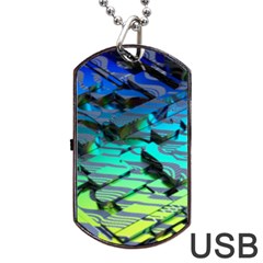 Digital Abstract Dog Tag Usb Flash (two Sides) by Sparkle