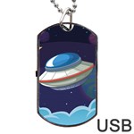 Ufo Alien Spaceship Galaxy Dog Tag USB Flash (One Side) Front
