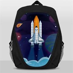 Spaceship Milkyway Galaxy Backpack Bag by Vaneshart
