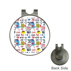Monster Cool Seamless Pattern Hat Clips With Golf Markers by Vaneshart