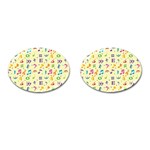 Seamless Pattern Musical Note Doodle Symbol Cufflinks (Oval) Front(Pair)