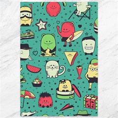 Seamless Pattern With Funny Monsters Cartoon Hand Drawn Characters Unusual Creatures Canvas 12  X 18  by Vaneshart