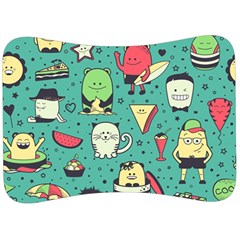 Seamless Pattern With Funny Monsters Cartoon Hand Drawn Characters Unusual Creatures Velour Seat Head Rest Cushion by Vaneshart