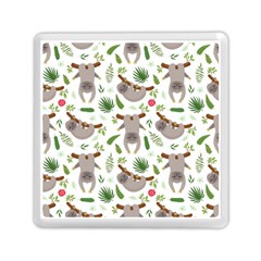 Seamless Pattern With Cute Sloths Memory Card Reader (square) by Vaneshart