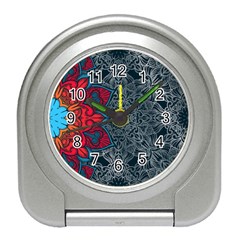 Abstract Decorative Background Ornament With Mosaic Elements Travel Alarm Clock by Vaneshart