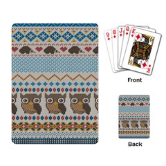 Fabric Texture With Owls Playing Cards Single Design (rectangle) by Vaneshart
