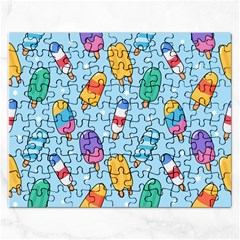 Cute Kawaii Ice Cream Seamless Pattern Rectangular Jigsaw Puzzl by Vaneshart