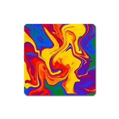 Gay Pride Swirled Colors Square Magnet by VernenInk