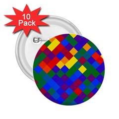 Gay Pride Diagonal Pixels Design 2 25  Buttons (10 Pack)  by VernenInk