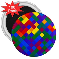 Gay Pride Diagonal Pixels Design 3  Magnets (100 Pack) by VernenInk