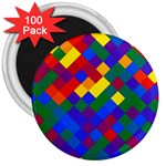Gay Pride Diagonal Pixels Design 3  Magnets (100 pack) Front