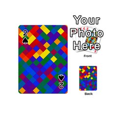 Gay Pride Diagonal Pixels Design Playing Cards 54 Designs (mini) by VernenInk