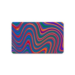 Gay Pride Rainbow Wavy Thin Layered Stripes Magnet (name Card) by VernenInk