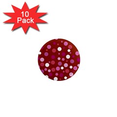 Lesbian Pride Flag Scattered Polka Dots 1  Mini Magnet (10 Pack)  by VernenInk