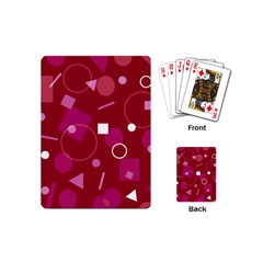 Lesbian Pride Flag Retro Shapes Pattern Playing Cards Single Design (mini) by VernenInk