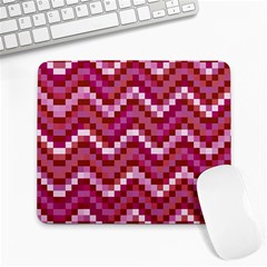 Lesbian Pride Pixellated Zigzag Stripes Large Mousepads by VernenInk