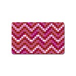 Lesbian Pride Pixellated Zigzag Stripes Magnet (Name Card) Front