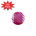 Lesbian Pride Diagonal Stripes Colored Checkerboard Pattern 1  Mini Magnets (100 pack)  Front