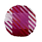Lesbian Pride Diagonal Stripes Colored Checkerboard Pattern Standard 15  Premium Flano Round Cushions Back
