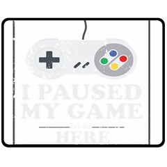 Ipaused2 Fleece Blanket (medium)  by ChezDeesTees