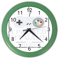 I Had To Pause My Game To Be Here Color Wall Clock by ChezDeesTees