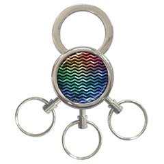 Digital Waves 3-ring Key Chain by Sparkle