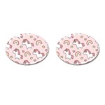Cute-unicorn-rainbow-seamless-pattern-background Cufflinks (Oval) Front(Pair)