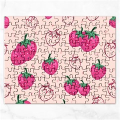 Seamless-strawberry-fruit-pattern-background Rectangular Jigsaw Puzzl by Vaneshart