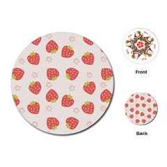 Strawberries-pattern-design Playing Cards Single Design (round) by Vaneshart