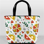 Seamless-hipster-pattern-with-watermelons-mint-geometric-figures Bucket Bag Front