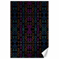 Neon Geometric Seamless Pattern Canvas 24  X 36  by dflcprintsclothing
