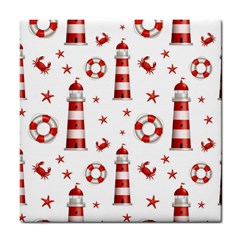 Nautical Seamless Pattern Tile Coaster by BangZart
