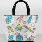 Cute seamless pattern with space Bucket Bag Front