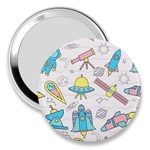 Cute seamless pattern with space 3  Handbag Mirrors Front