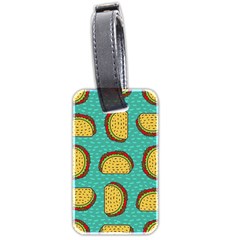 Taco Drawing Background Mexican Fast Food Pattern Luggage Tag (two Sides) by BangZart