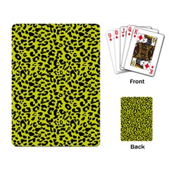 Leopard Spots Pattern, Yellow And Black Animal Fur Print, Wild Cat Theme Playing Cards Single Design (rectangle) by Casemiro