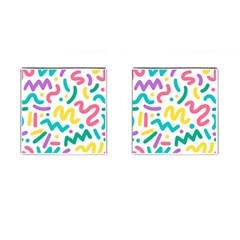 Abstract Pop Art Seamless Pattern Cute Background Memphis Style Cufflinks (square) by BangZart