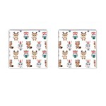 Cute cartoon boho animals seamless pattern Cufflinks (Square) Front(Pair)