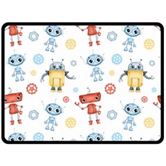 Cute Cartoon Robots Seamless Pattern Double Sided Fleece Blanket (large)  by BangZart